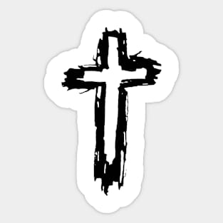 Dark and Gritty Cross Sticker